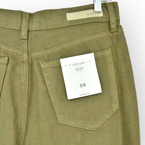 CELLO NWT Split Ankle Olive Colored Denim High-Rise Jeans size 9 Junior - Picture 7 of 7